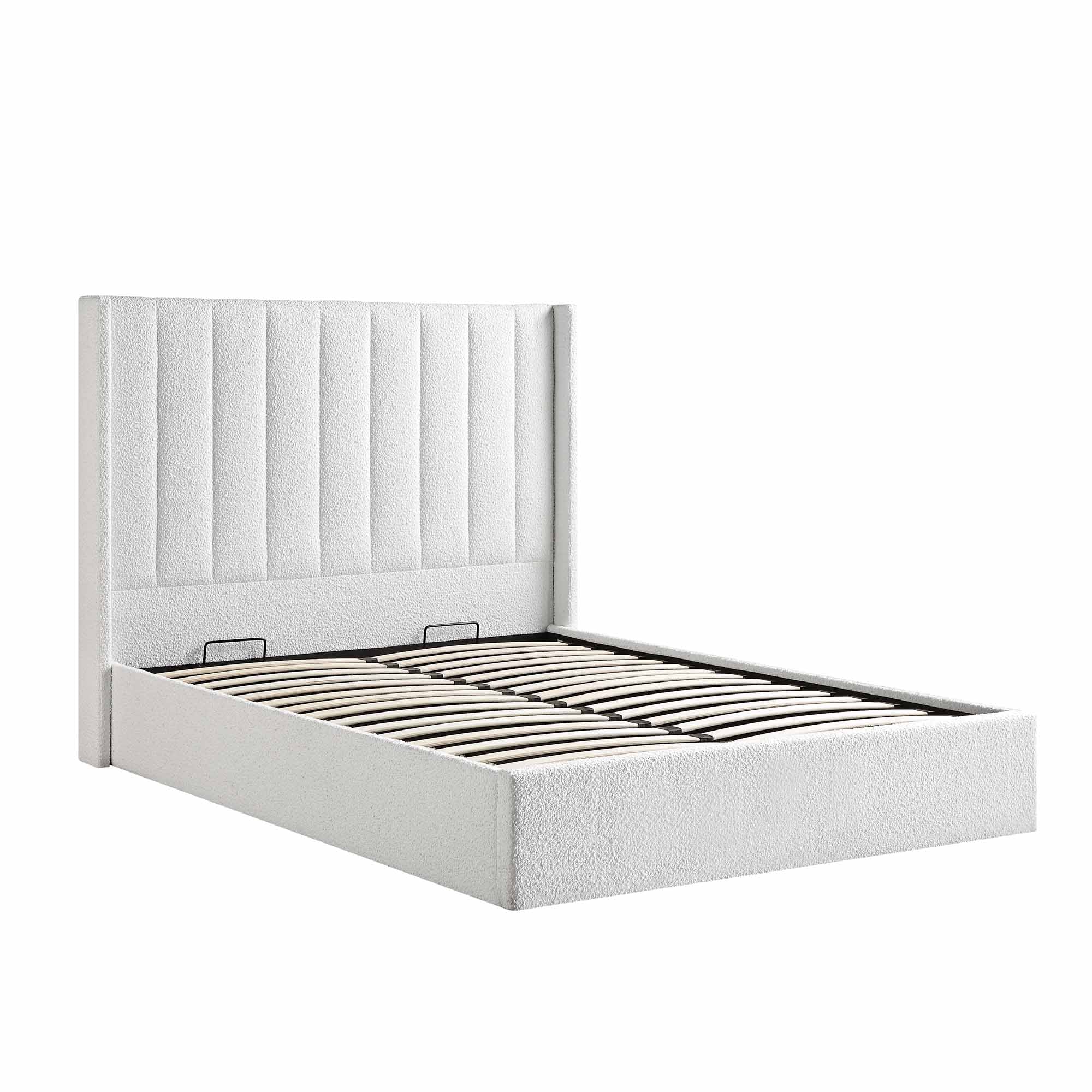 Wilton White Boucle Ottoman Storage Bed - Image 6