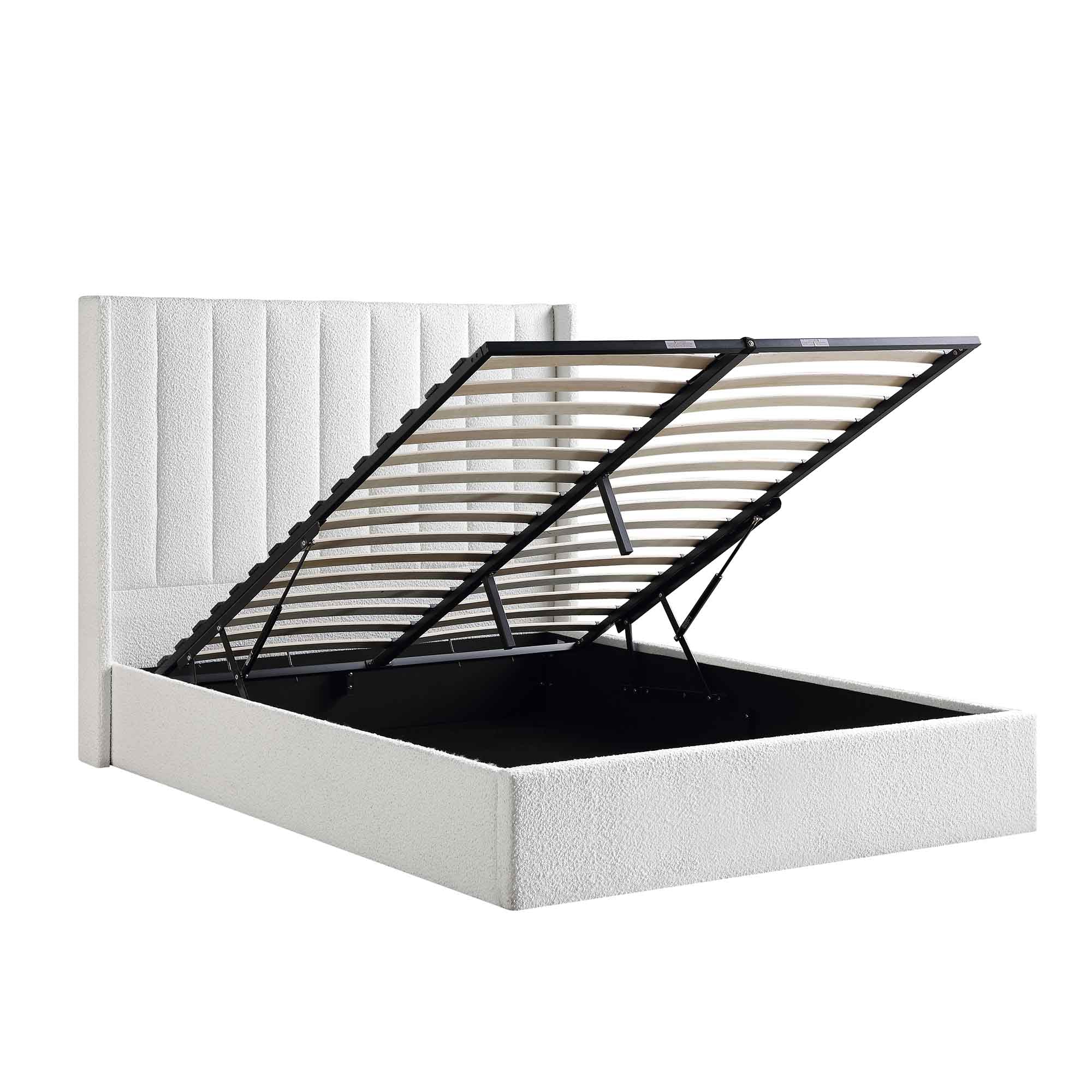 Wilton White Boucle Ottoman Storage Bed - Image 8