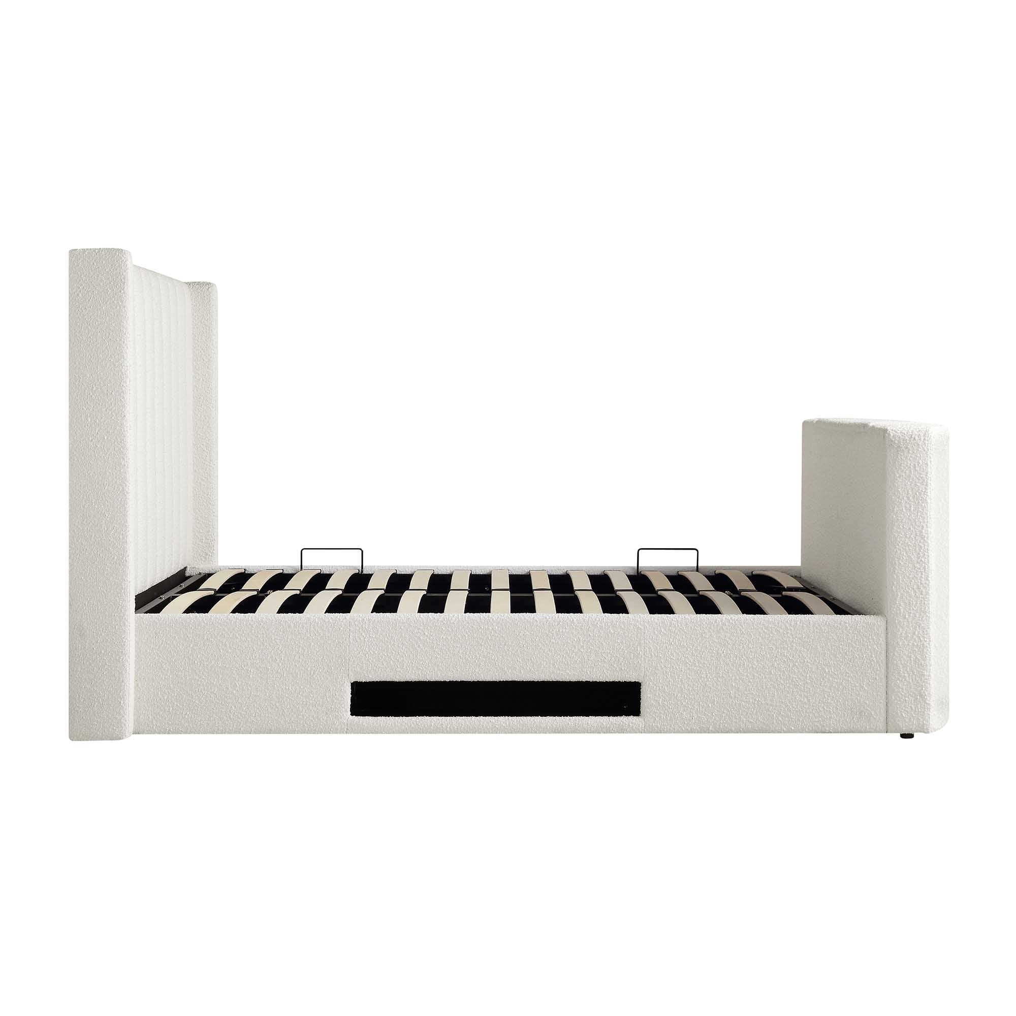 Wilton White Boucle Ottoman TV Bed - Image 12