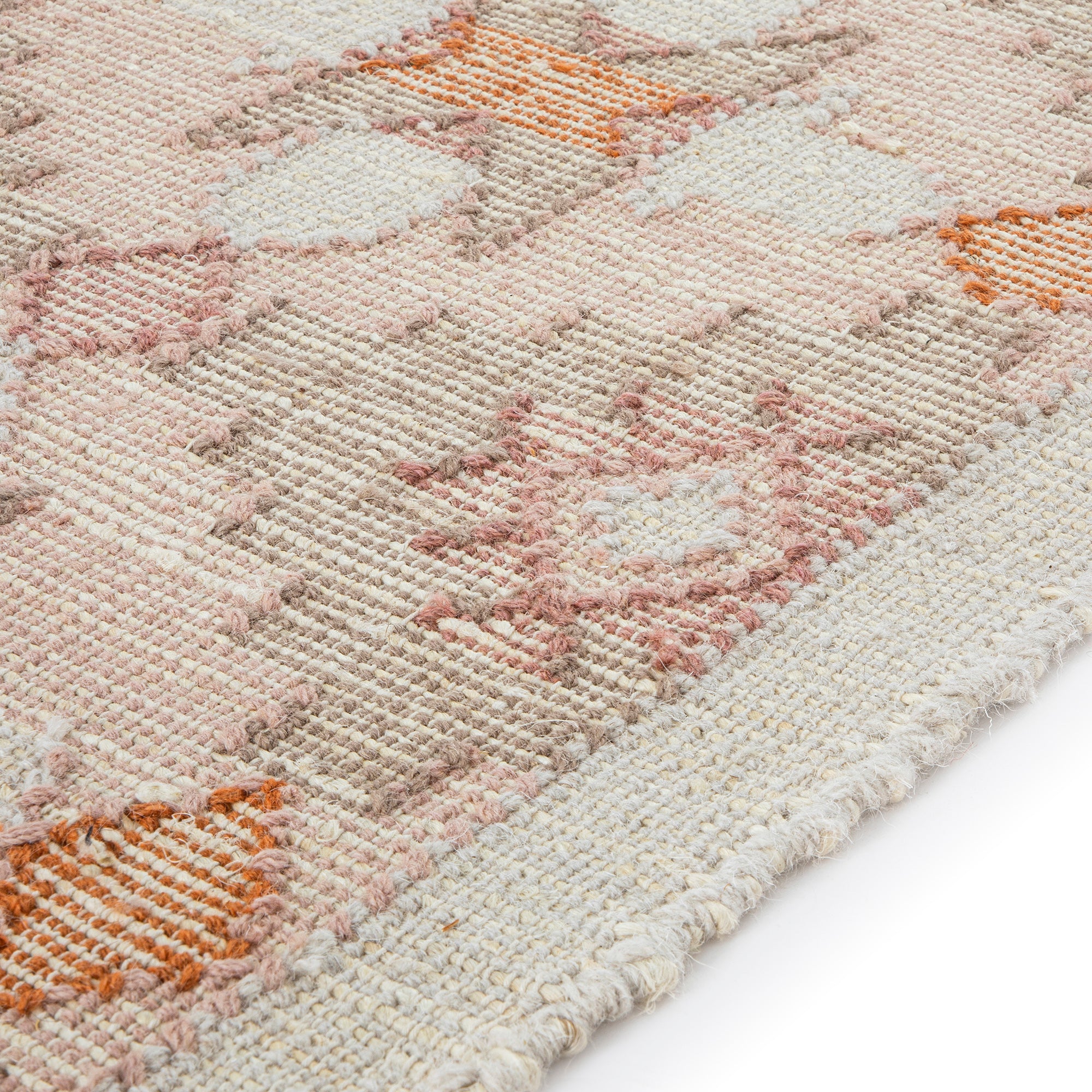 Yasmin Kilim Pink Handwoven Wool & Jute Rug - Image 6
