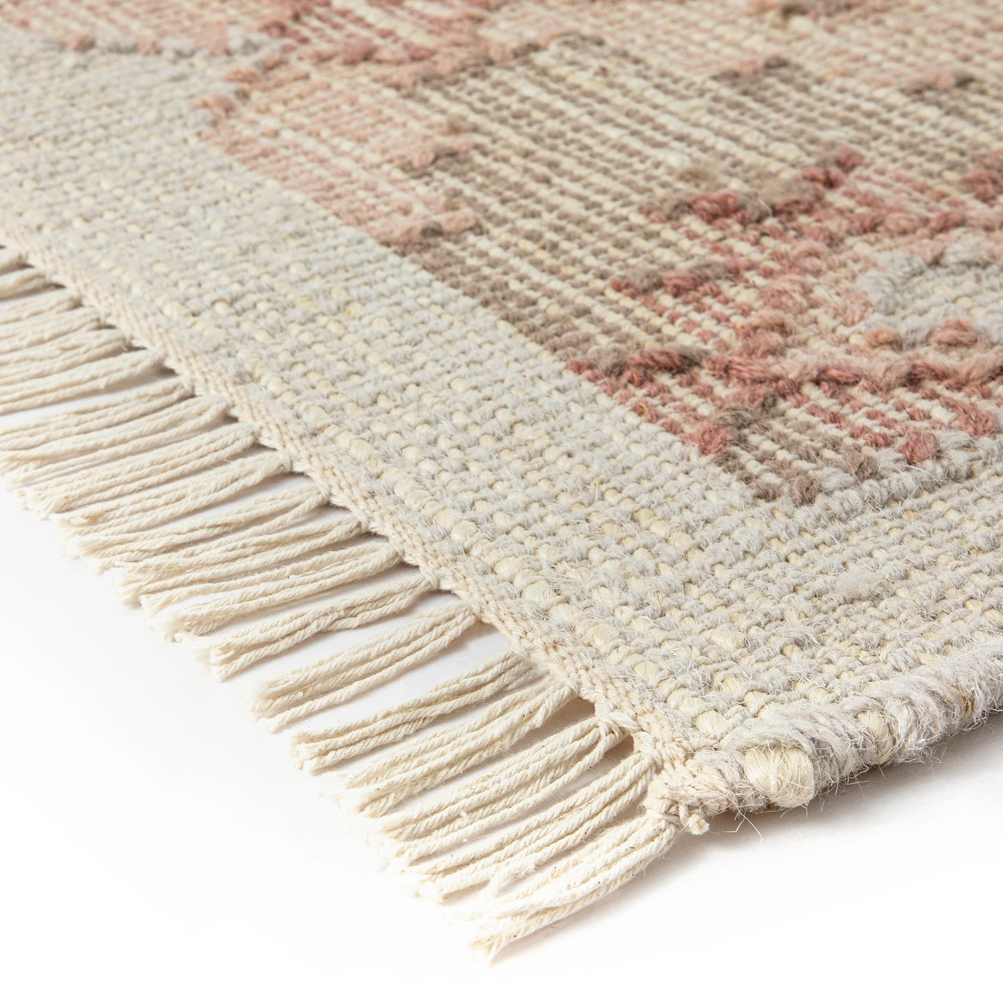 Yasmin Kilim Pink Handwoven Wool & Jute Rug - Image 7