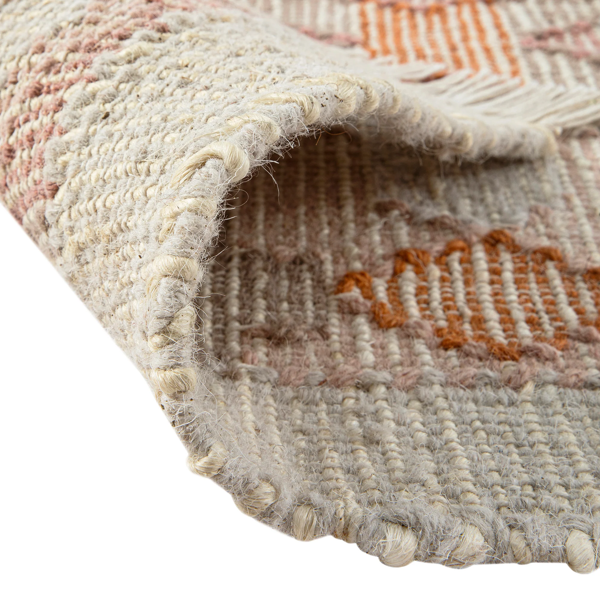 Yasmin Kilim Pink Handwoven Wool & Jute Rug - Image 8