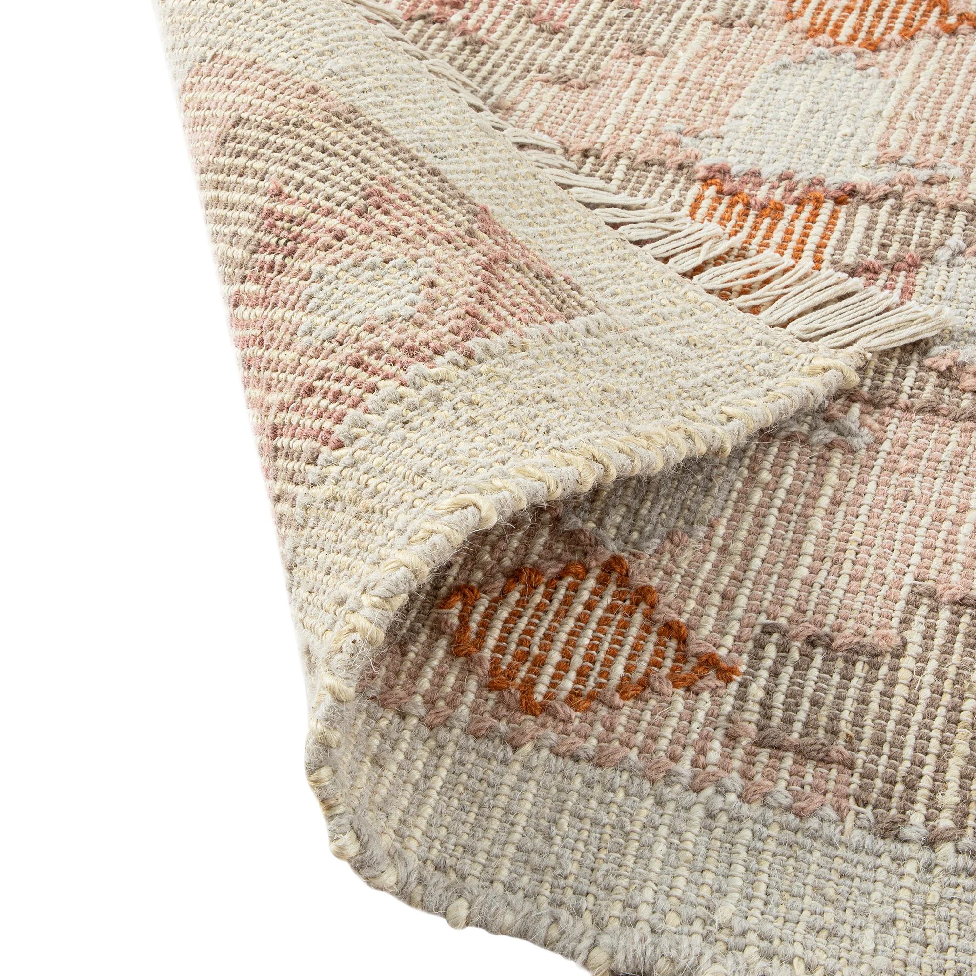 Yasmin Kilim Pink Handwoven Wool & Jute Rug - Image 9