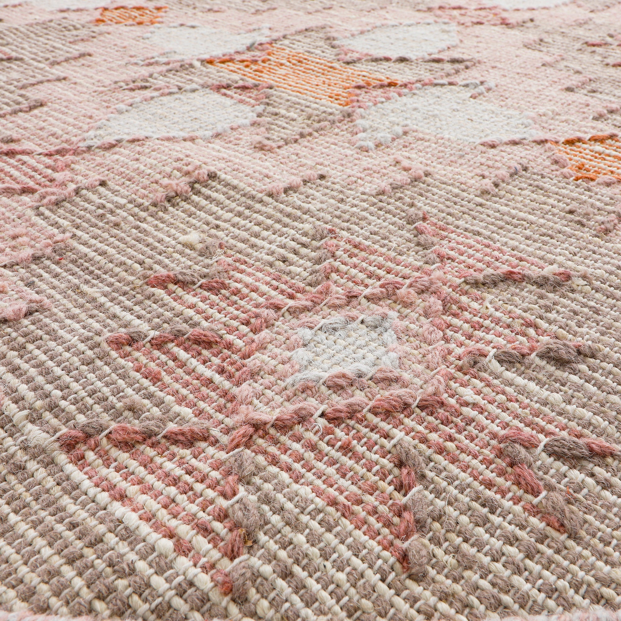 Yasmin Kilim Pink Handwoven Wool & Jute Round Rug - Image 4