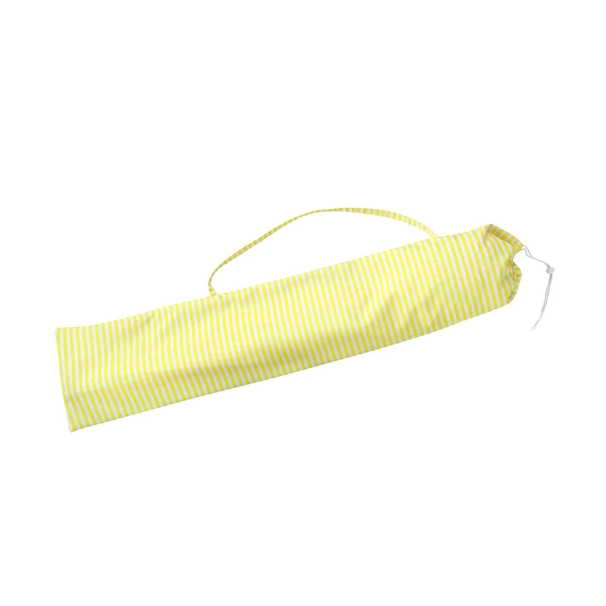Gabriel Yellow and White Striped Fringed Parasol with Tilt - Image 10