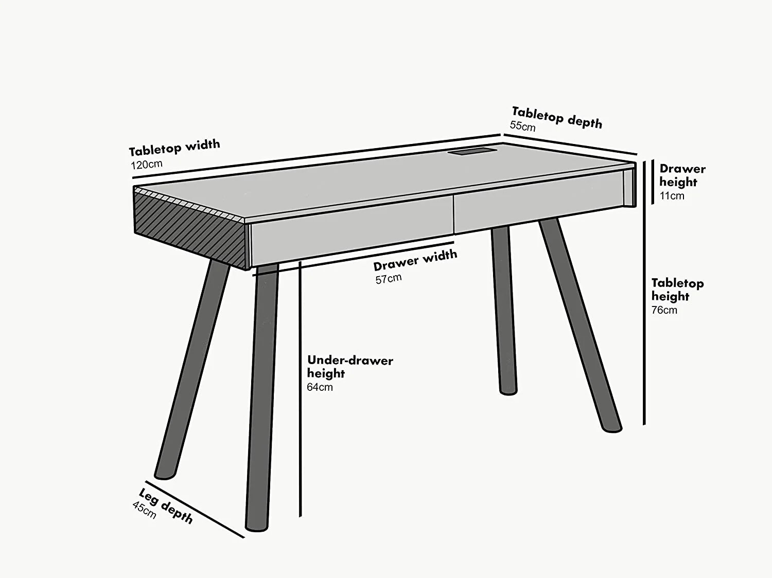 ZERMATT Smart Desk with Built-in Bluetooth/USB Speaker & Charger - Image 5